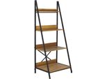 Milanihome.It - Libreria Industrial In Legno E Metallo Di Design Moderno Vintage Cm 62X49,5X147 Hdi Coloremarrone