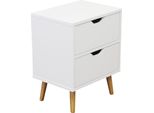 Milani Home - Comodino Stile Scandinavo Cm 40 L X 30 P X 50,5 Hdi Colorebianco