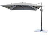 Milanihome.It - Ombrellone 3X3 Da Giardino Luce Venduta Separatamente Con Palo Decentrato Laterale A Braccio Colore Grigio Modello Voltadi Colorenero