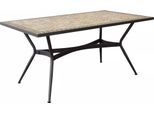 Milani Home - Tavolo Con Piano Rettangolare E Mosaico Beige E Antracite Cm 160 L X 90 P X 75 Hdi Coloreantracite