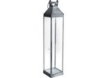 Milanihome.It - Lanterna In Vetro Di Design Moderno Per Giardino Cm 11 X 11 X 52 Hdi Coloregrigio