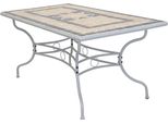 Milanihome.It - Tavolo Rettangolare Fisso In Ferro 160X90 Piano In Mosaico Per Esterno Giardino, Portico, Ristorante, Gelateria Bardi Coloretortora