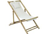 Milanihome.It - Sdraio Da Giardino In Bamboo Di Design Per Esterno Giardino Cm 117 L X 60 P X 68 Hdi Colorebianco