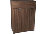 Milanihome.It - Armadietto Con 2 Ante E Un Cassetto Per Soggiorno Cucina Bagno Fatto In Italia Cm 75X38X112 Hdi Coloremarrone