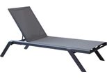 Milani Home - Lettino Impilabile In Alluminio E Textilene Cm 198 L X 72 P X 35,5 Hdi Coloreantracite