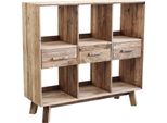 Milanihome.It - Libreria Scaffale Mobile Stile Moderno Di Design Rustico Country, 6 Ripiani, Legno Pino Massello Riciclato, Marrone, Per Arredamento Camera Da Letto Soggiorno Salotto, Cm 120X40X110 Hdi Coloremarrone
