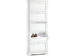 Milanihome.It - Scarpiera In Legno Massello 79X30X210 Colore: Biancodi Colorebianco