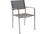 Milanihome.It - Poltrona Da Giardino In Alluminio E Textilene Impilabiledi Coloregrigio