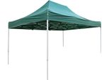 Milanihome.It - Gazebo Pieghevole Professionale 3X4,5 In Metallo Telo Verde Chiudibile Per Mercati Mercatini Feste Da Esterno E Giardinodi Coloreverde