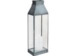 Milanihome.It - Lanterna In Vetro Di Design Moderno Per Giardino Cm 18 X 12,5 X 51 Hdi Coloregrigio