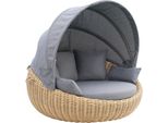 Milanihome.It - Conchiglione Da Esterno In Alluminio E Wicker Di Design Per Esterno Giardino Cm 170 L X 170 P X 94 Hdi Coloregrigio