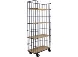 Milanihome.It - Scaffale Industrial Con Ruote Di Design Moderno Industrial Cm 77 X 39,5 X 168 Hdi Colorenero