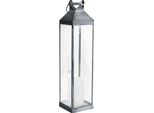 Milanihome.It - Lanterna In Vetro Di Design Moderno Per Giardino Cm 11 X 11 X 44 Hdi Coloregrigio