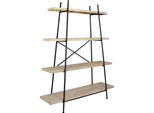 Milanihome.It - Libreria Industrial In Legno E Metallo Di Design Moderno Industrial Cm 145 X 44 X 176 Hdi Colorenero