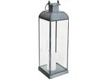 Milanihome.It - Lanterna In Vetro Di Design Moderno Per Giardino Cm 17,5 X 17,5 X 52 Hdi Coloregrigio
