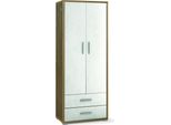 Milanihome.It - Armadio Moderno Con Due Ante E Due Cassetti Di Design Moderno Cm 71 L X 41 P X 182 Hdi Colorebianco