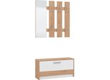 Mobile Ingresso Appendiabiti Moderno Con Specchio E Scarpiera Di Design Moderno Industrial Cm 91,6 X 28,1 X 202 H