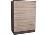 Milanihome.It - Cassettiera Con 5 Cassetti Di Design Moderno Contemporaneo Cm 80 X 45 X 111 Hdi Coloreolmo