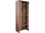 Milanihome.It - Libreria In Legno Massiccio Di Design Moderno Industrial Cm 80 X 45 X 200 Hdi Coloremarrone