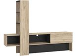 Milanihome.It - Porta Tv Moderno Colore Rovere Con Un'anta Di Design Moderno Industrial Cm 185,5 X 36,5 X 138,5 Hdi Colorerovere Grigio