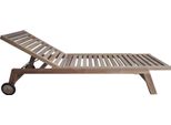 Milani Home - Lettino Con Ruote In Teak Cm 200 L X 76 P X 35 Hdi Coloremarrone Chiaro