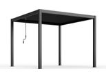 Milani Home - Pergola Bioclimatica In Alluminio 3X4 Con Doppia Lamella A Movimentazione Manuale Cm 300 L X 400 P X 250 Hdi Coloregrigio Scuro