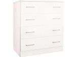 Milanihome.It - Cassettiera Con 4 Cassetti Di Design Moderno Contemporaneo Cm 80 X 45 X 91 Hdi Colorebianco