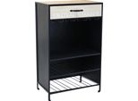 Milanihome.It - Mobile Con Portabottiglie Per Salotto Soggiorno Cucina Di Design Industrial Cm 59X39,5X95 Hdi Colorenero