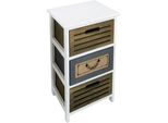 Milani Home - Mobiletto In Legno Con 3 Cassetti Cm 35 L X 28 P X 56 Hdi Coloremarrone Chiaro