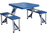 Milanihome.It - Tavolo Pieghevole Con 4 Sgabelli Per Campeggio Spiaggia Mare Piscina Giardinodi Coloreblu