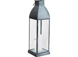 Milanihome.It - Lanterna In Vetro Di Design Moderno Per Giardino Cm 12 X 12 X 41 Hdi Coloregrigio