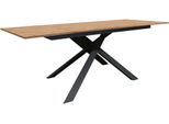 Milanihome.It - Tavolo Da Pranzo Allungabile Di Design Moderno Industrial Cm 80 X 120/160 X 77 Hdi Colorequercia Chiaro