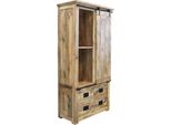 Milanihome.It - Credenza Legno Di Mango Di Design Moderno Industrial Cm 90X45X180 Hdi Coloremarrone