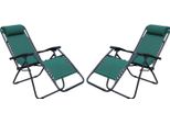 Milanihome.It - Set Di 2 Sdraio Pieghevole Con Struttura Nera E Textilene Verde Scuro Per Campeggio Spiaggia Mare Piscina Giardinodi Coloreverde