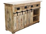 Milanihome.It - Madia Legno Di Mango Di Design Moderno Industrial Cm 150X45X90 Hdi Coloremarrone