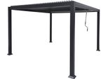 Milanihome.It - Pergola Bioclimatica 4 X 4 Di Design Per Esterno Giardino Cm 400 L X 400 P X 230 Hdi Coloregrigio Scuro