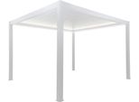 Milanihome.It - Pergola Bioclimatica Motorizzata Con Led In Alluminio Di Design Per Esterno Giardino Cm 400 L X 400 P X 250 Hdi Colorebianco