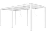 Milanihome.It - Pergola Bioclimatica 7,8 X 4 Di Design Per Esterno Giardino Cm 780 L X 400 P X 250 Hdi Colorebianco