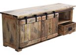 Milanihome.It - Porta Tv Legno Di Mango Di Design Moderno Industrial Cm 150X45X60 Hdi Coloremarrone
