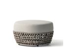 Milanihome.It - Pouf Da Esterno In Alluminio E Corda Di Design Per Esterno Giardino Cm 63 L X 63 P X 36 Hdi Colorebeige