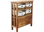 Milani Home - Mobiletto In Legno Riciclato Cm 78 L X 30 P X 94 Hdi Coloremarrone