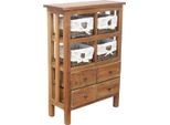 Milani Home - Mobiletto In Legno Riciclato Cm 66 L X 27 P X 94 Hdi Coloremarrone