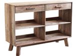 Milanihome.It - Mobile Libreria Scaffale Stile Moderno, 2 Cassetti 4 Ripiano, Legno Di Pino Massello Riciclato, Colore Marrone Cm 117,8X40X85 Hdi Coloremarrone