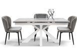 Milanihome.It - Tavolo Da Pranzo Allungabile Di Design Moderno Industrial Cm 90 X 160/200/240 X 76Di Colorebianco