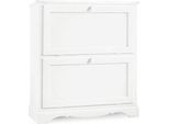 Milanihome.It - Scarpiera In Legno Massello 79X30X90 Colore: Biancodi Colorebianco