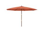 Vidaxl Ombrellone Con Palo In Legno Terracotta 400X273 Cm