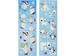 Amscan - Pupazzo Di Neve - Foglia Con Adesivi "Joyful"", Design Natalizio Confezione Da 12 Pezzi SG27300 (Taglia Unica) (Bianco/Rosso/Blu)"