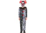 Bristol Novelty - Costume Da "Clown Sinistro"" - Bambini BN6125 (116) (Nero/Bianco/Rosso)"