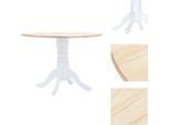 Vidaxl Tavolo Da Pranzo Bianco E Marrone 106 Cm In Legno Massiccio Di Gomma - Tavoli Da Pranzo