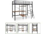 The Living Store Letto A Castello Con Tavolo Struttura In Metallo Grigio 90X200 Cm